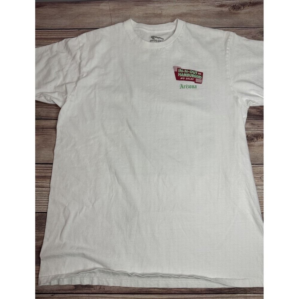 In N Out Hamburgers Arizona No Delay‎ Neon Lights White T-shirt Size L